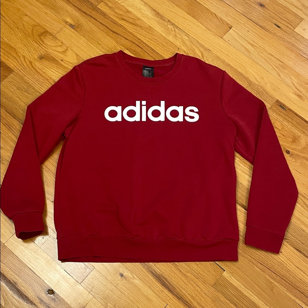 Adidas Crew Neck Pullover Sweatshirt. Size XL. Deep Red. SOFT! EUC*